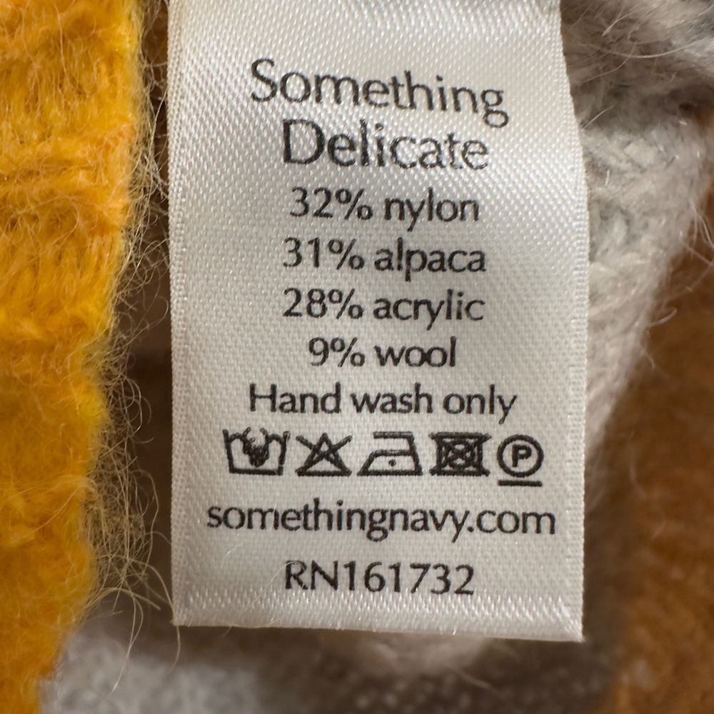 Something Navy Striped Collared Button Alpaca Woo… - image 8